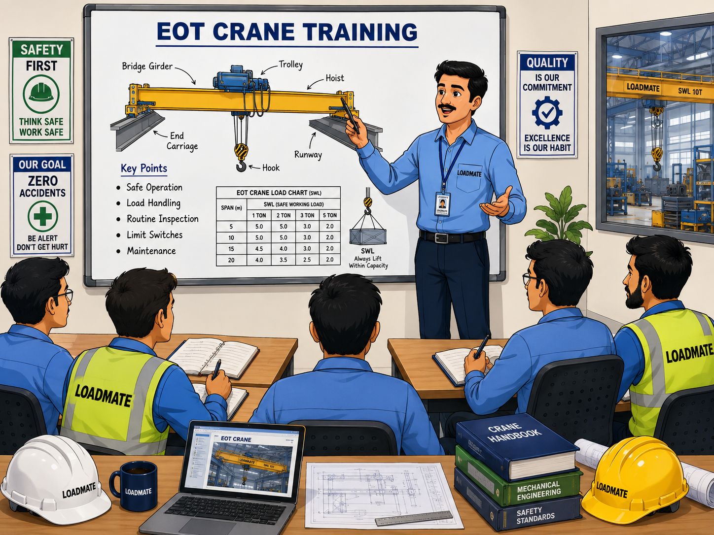 LOADMATE training session on industrial crane and hoist equipment